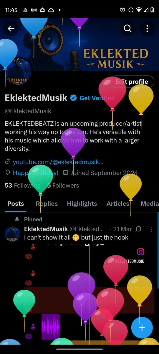 EklektedMusik's tweet photo. FINALLY HIT 20! https://t.co/4T58sBQETX