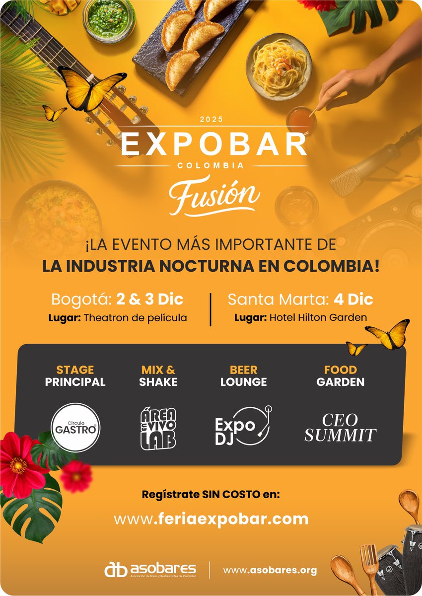 ✨ Expobar Fusión 2025 llegó con grandes espacios donde la gastronomía, entretenimiento, cultura y turismo se convierten en negocio. 🍸

🚀 Aquí se definen estrategias, conexiones y oportunidades que impulsan el crecimiento de toda la industria. Con espacios especializados como: