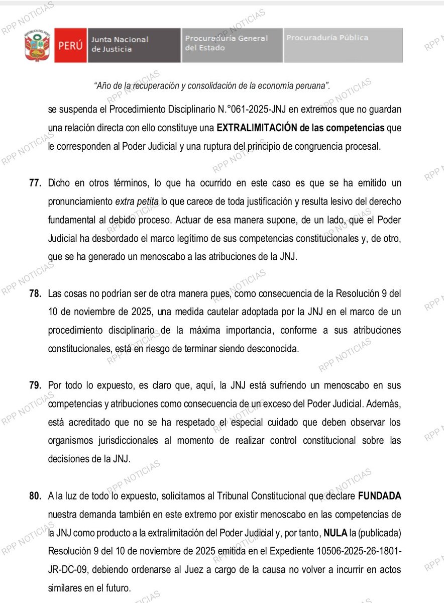 KikesitoVH's tweet image. #OJO La Junta Nacional de Justicia presentó demanda competencial ante el TC contra el Poder Judicial al considerar que excedió sus funciones por emitir resolución de reposición de Delia Espinoza como Fiscal de la Nación