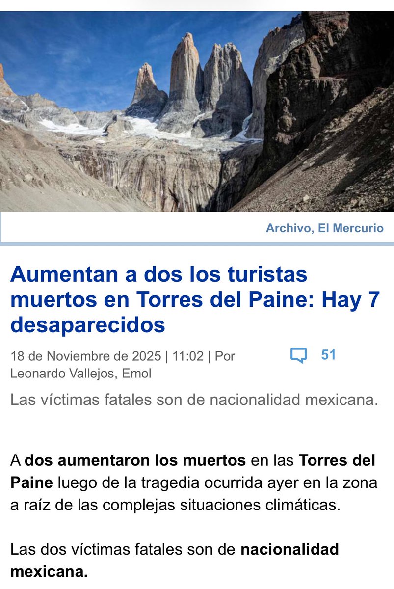 Viento blanco de 190km/hr en Torres del Paine, con esas condiciones era fácil predecir una tragedia