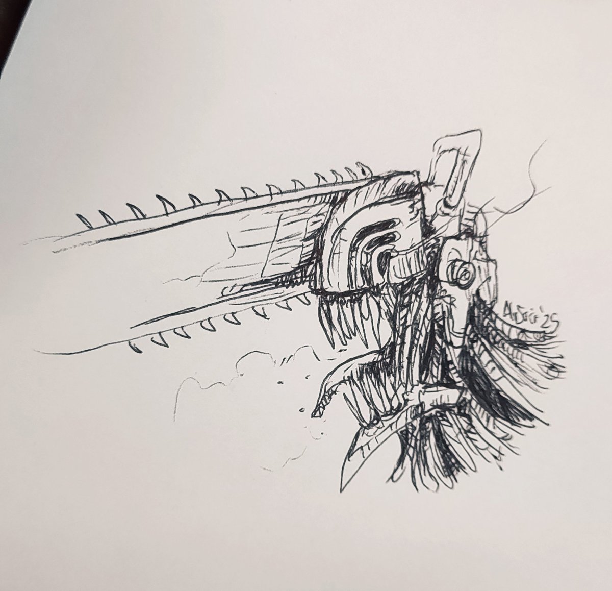 AlvSoir's tweet photo. A little workplace sketch while in a meeting.

#chainsawman #sketch #art https://t.co/PLWBVGHtRI