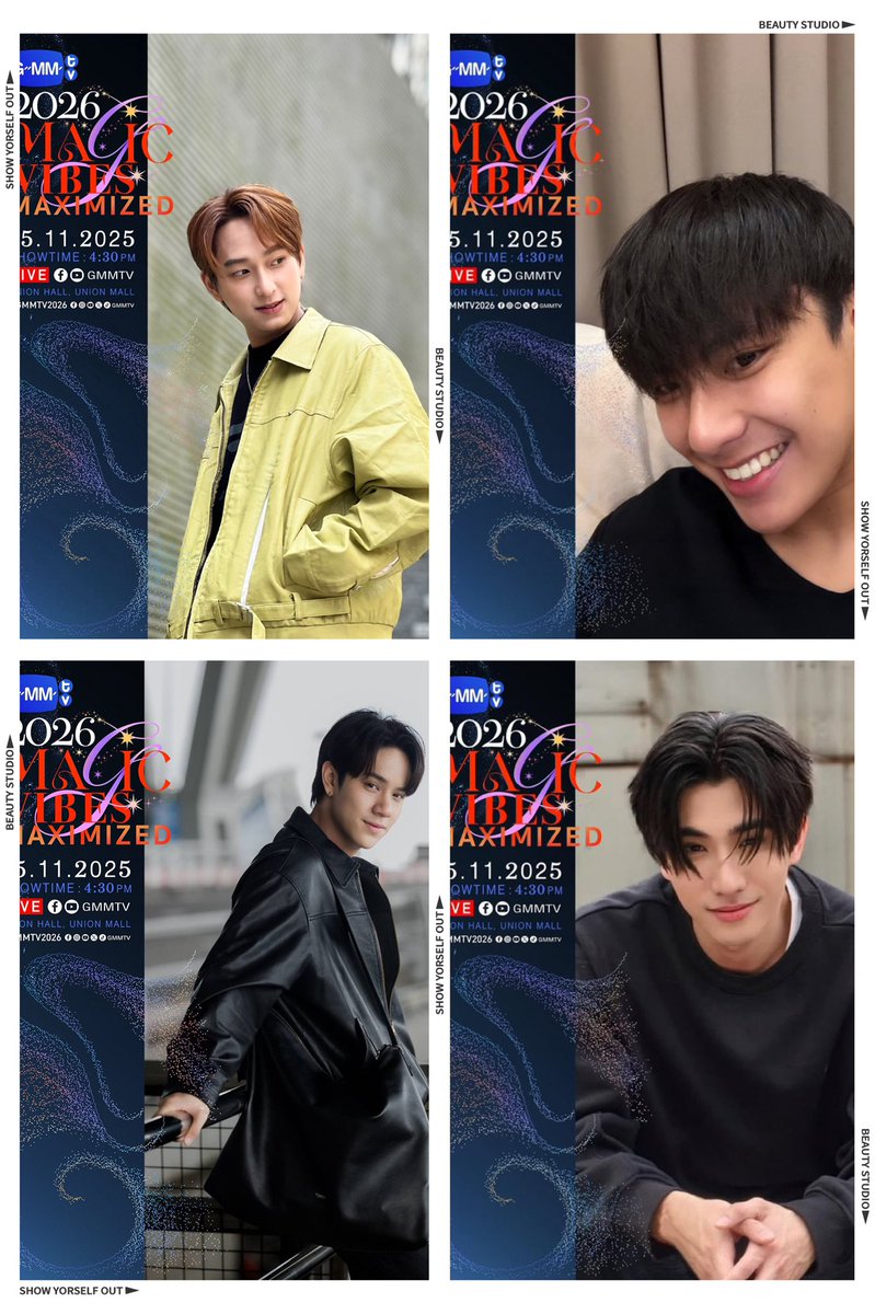 camuihane's tweet photo. I hope the four of them can make a movie similar to "Now You See Me," playing magicians and criminals, without any CP pairings in 2026.🤣

All they need to do is give it their all &amp; showcase their acting skills.

#ChimonWachirawit 
#OhmPawat 
#NanonKorapat 
#PerthTanapon 
#ONPC https://t.co/jEPjYIBIpK