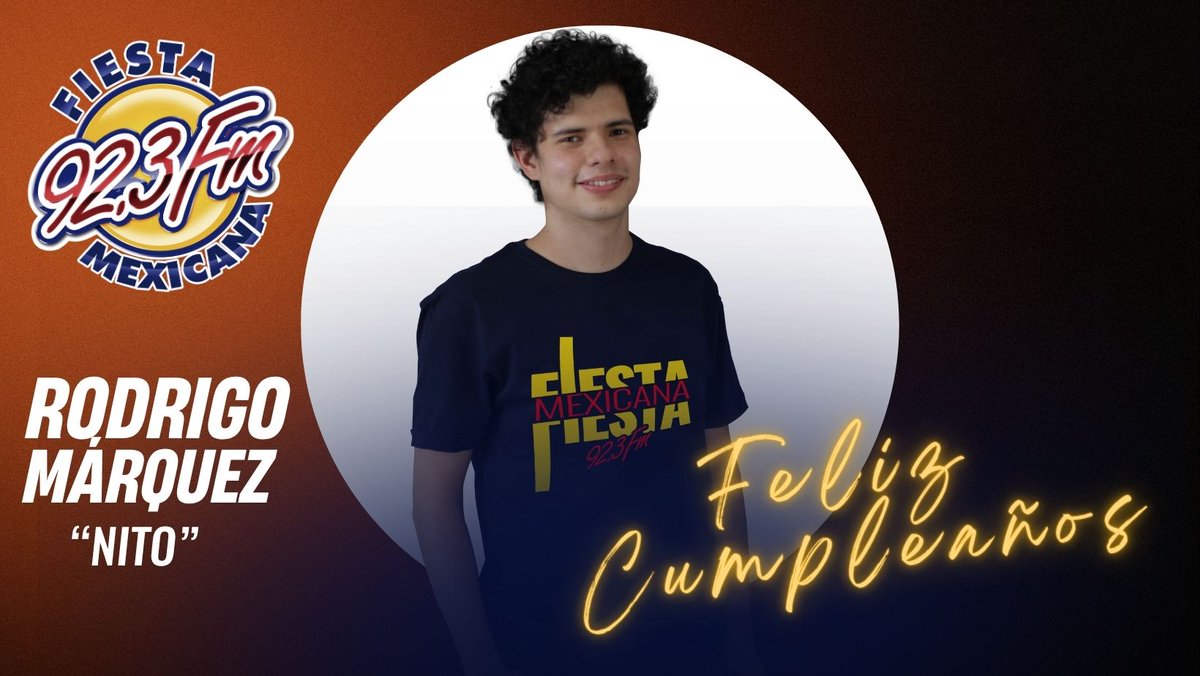 🥳✨ Hoy toca festejar a Rodrigo Márquez “Nito”.
Gracias por la vibra, el talento y la buena actitud que siempre trae a Fiesta Mexicana 92.3 FM.
¡Que vengan más éxitos y más fiesta! 🎶🔥