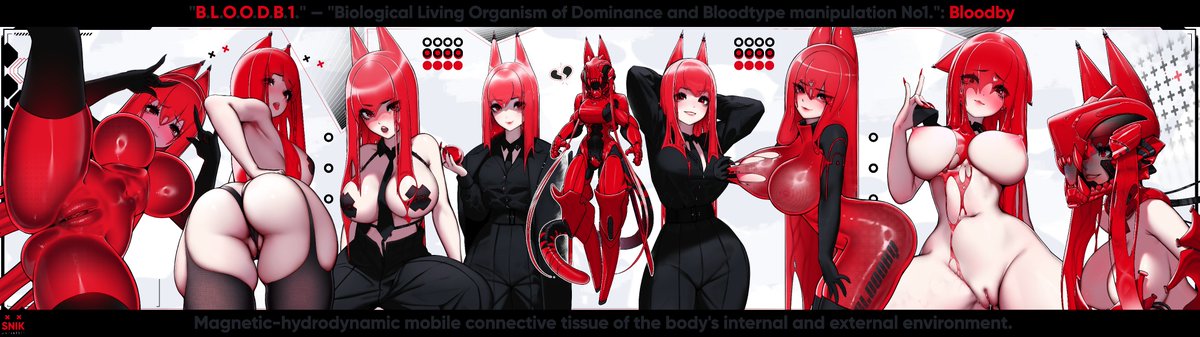 Up for sale! 🩸🩸🩸
Updated version of the reference~

SB: $1800 + commercial use 
MI: $5
AB: $2500

Please DM!   

#slimegirl #characterauction