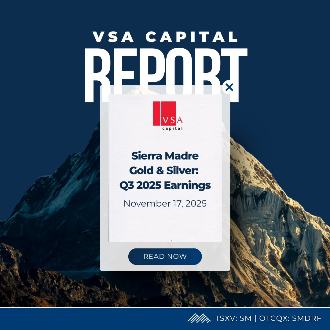 SierraMadreSM's tweet image. Sierra Madre is pleased to share that VSA Capital has increased our target price to C$1.75 per share, reaffirming a BUY rating.

🔗 Read the full @VSACapital Flashnote in their latest research update at vsacapital.pulse.ly/waqp6jkr1i

$SM.V | $SM | $SMDRF