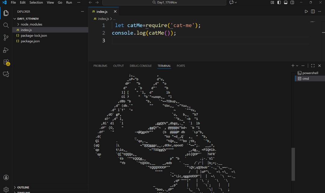 Pratikshak19332's tweet image. Just discovered the cat-me package in Node.js…
And now my terminal is full of cats.
Is this peak coding or am I late by 10 years? 🤣🐱

#Nodejs #JavaScript #DevLife