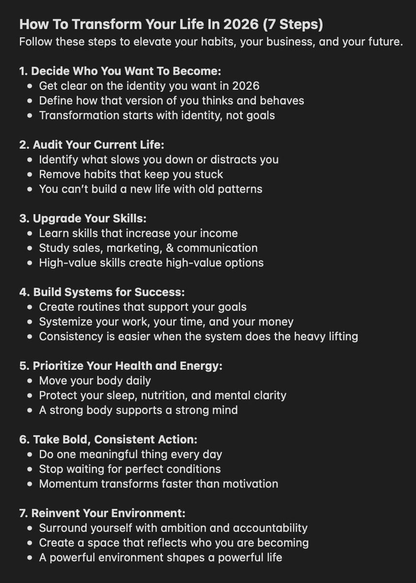 How To Transform Your Life In 2026 (7 Steps)