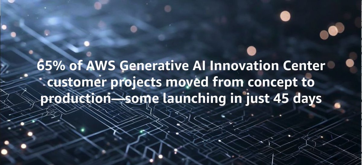 BentPhilipson_'s tweet image. The era of AI pilots is over. AWS moves 65% of generative AI projects from concept to production in weeks using the Five V’s Framework. #AI #AIatScale #Innovation 
aws.amazon.com/blogs/machine-…