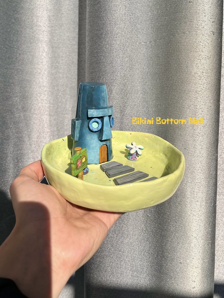 BikiniBottomMal's tweet image. Squidward House Clay Jewelry Tray🗿🏠

#squidward