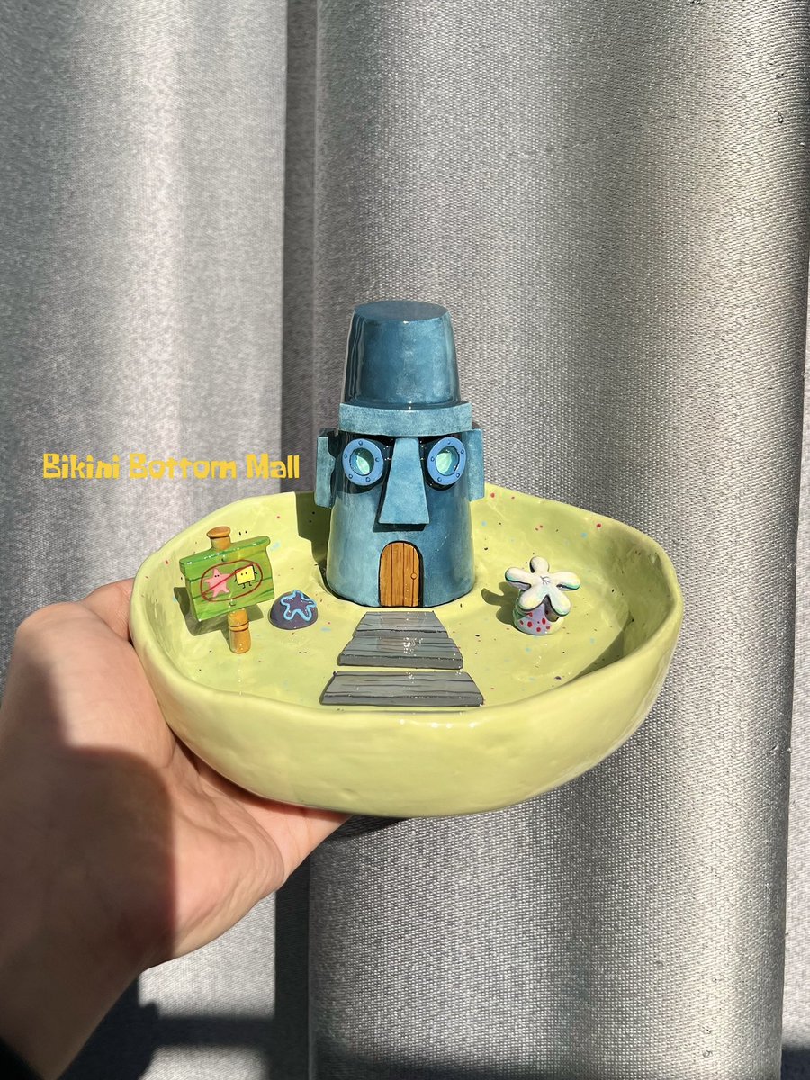 BikiniBottomMal's tweet image. Squidward House Clay Jewelry Tray🗿🏠

#squidward