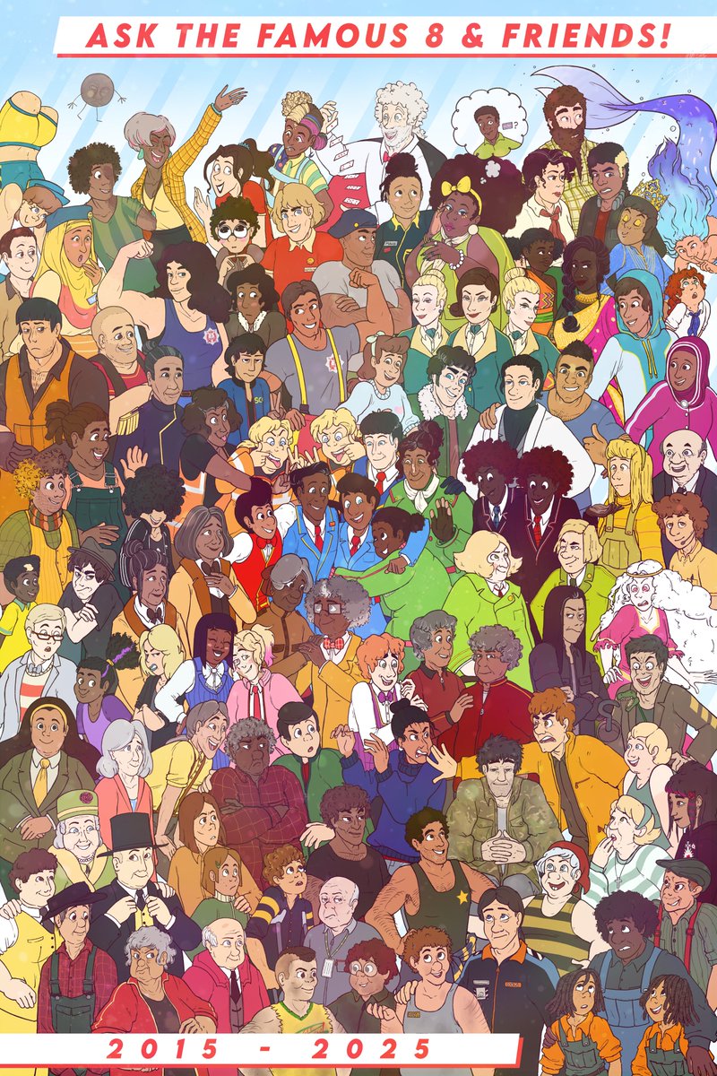 sleepyhenry's tweet image. Happy 10 year anniversary to Ask the Famous 8! Here&apos;s EVERY SINGLE CANON CHARACTER I&apos;VE EVER DRAWN 
askthefamous8.tumblr.com/post/800572212…