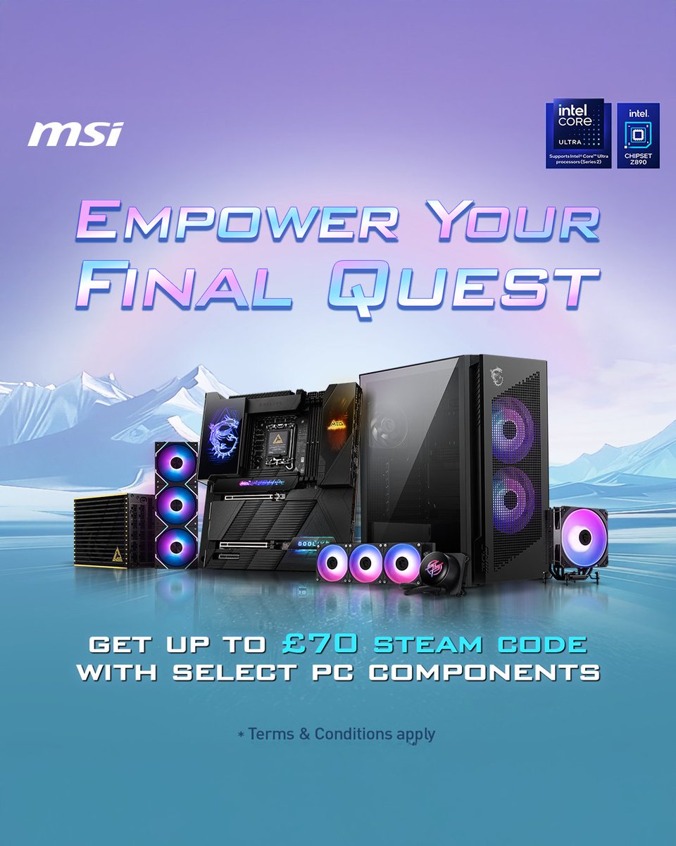 💸 Spend your upgrade money, get game money back

Grab a qualifying <a href="/MSI__UK/">MSI UK</a>  motherboard, cooler, fan, case or PSU from AWD-IT and redeem up to £70 Steam Wallet credit.

✔ Valid purchases: 01/10/25 → 31/12/25
✔ Redeem codes: 15/10/25 → 28/01/26
✔ Claim through MSI Member