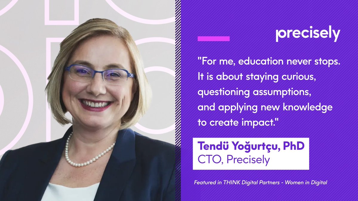 PreciselyData's tweet image. We’re proud to see our CTO, Tendü Yogurtçu, PhD, featured in this Women in Digital piece by @thinkdigicon! Read how her career spanning academia to the enterprise is shaping inclusive, trustworthy AI:
okt.to/ZLkwB6  
#WomenInTech #AI #DataIntegrity
