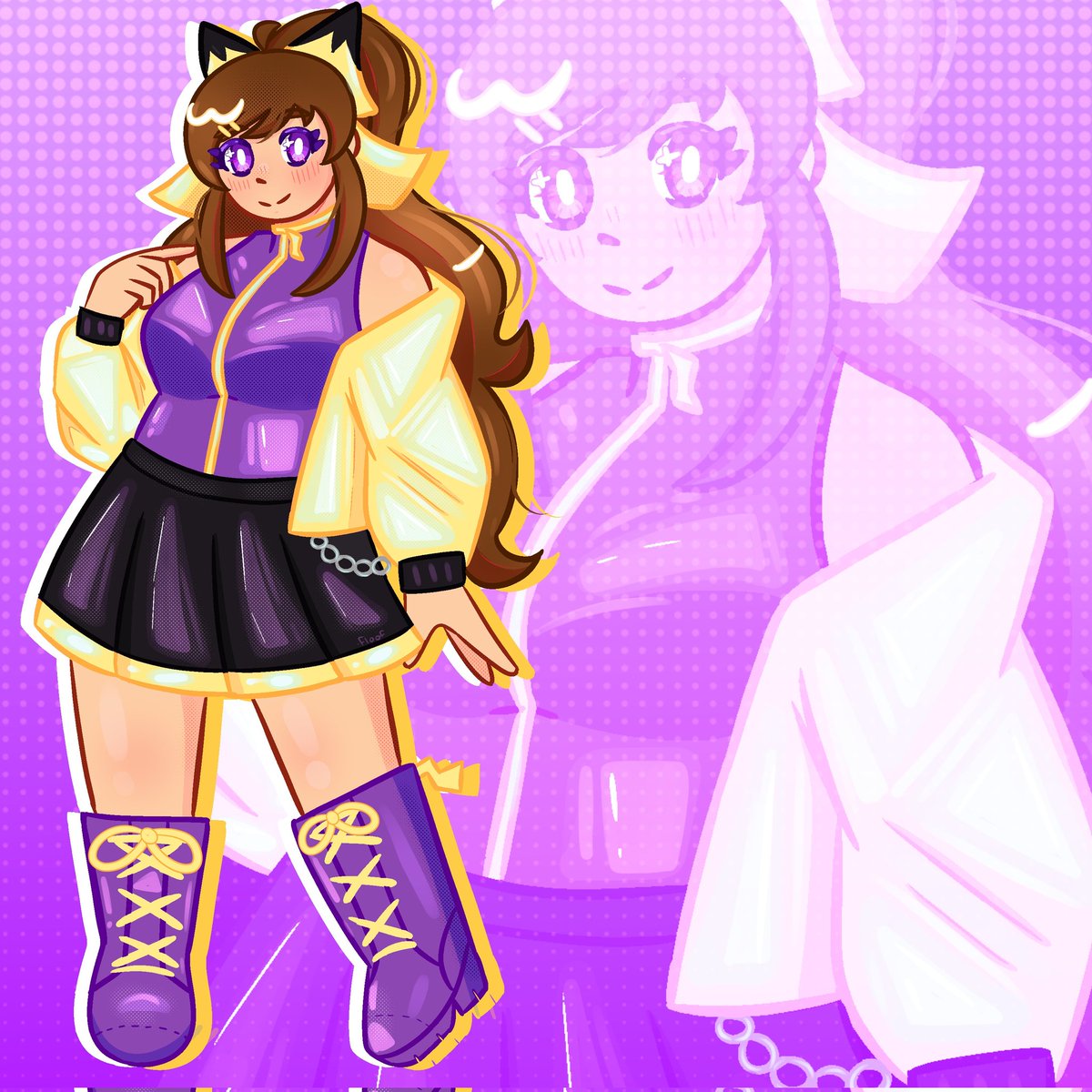 fllooflle's tweet image. Nash as a cute electric type gym leader! I feel like her gym would have some kind of arcade theme :)

Also I wanted to draw portraits of her team but I got lazy 💔
#Pokemon #oc