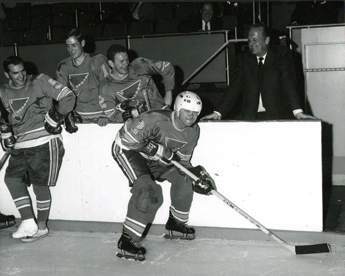 SayItIsSoJoe's tweet image. Doug Harvey having a little fun with his #Stlblues teammates. #NHL