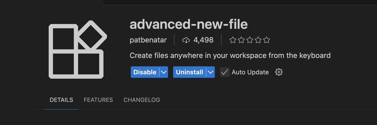 aldasdev's tweet image. The guy who develop this extension god bless you. Can create file super fast and can be nested too. 💚