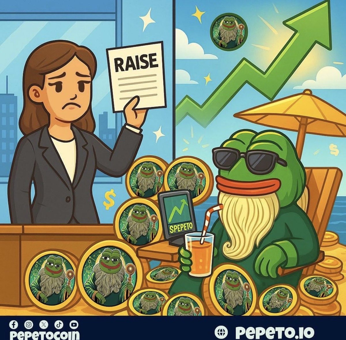 $PEPETO isn’t hype it’s destiny. 🐸⚡️
Forged on Ethereum, fueled by believers, and powered by real rewards from the God of Frogs.
Some coins follow trends… Pepeto creates them.

🔥 218% staking rewards for holders

🎁 Join the $700K Giveaway before Tier 1 Listing: