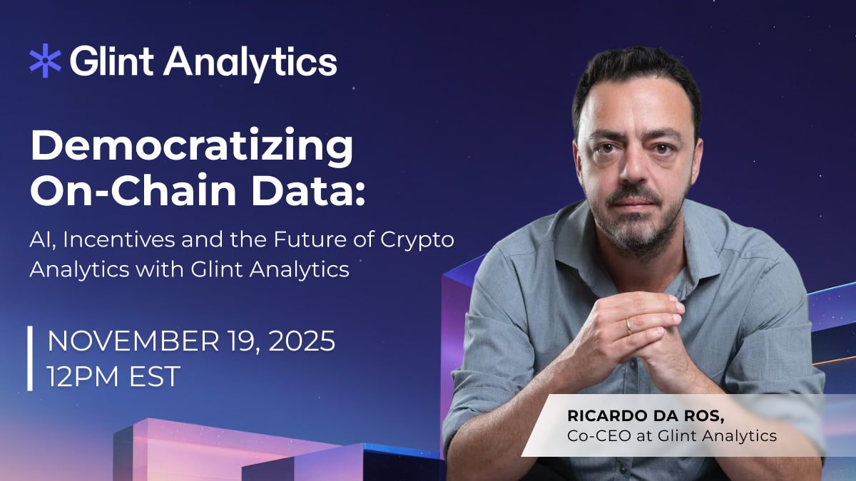 Most on-chain data sits behind complexity. Glint Analytics rebuilds the flow: AI-powered dashboards + human verification + tokenized incentives. On November 19, we meet with <a href="/GlintAnalytics/">Glint Analytics</a> to unpack the future of Web3 intelligence and who actually owns the insights layer. 

🕜