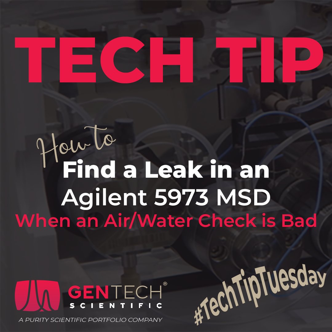 GenTechSci's tweet image. Identify the source of a leak in an Agilent 5973 MSD when an air/water check indicates elevated background levels. 
Watch: hubs.la/Q03TMSpX0
#TechTipTuesday #TechTip #Agilent5973 #MassSpec