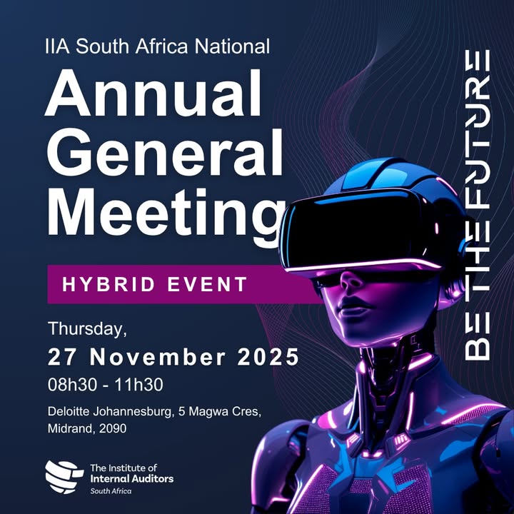Join us for the IIA SA National Annual General Meeting (AGM) — a key moment to reflect on our progress, strengthen our collective vision, and shape the future of the internal audit profession.

🗓 Date: Thursday, 27 November 2025
🕗 Time: 08h30 – 11h30
🏢 In-Person Venue: