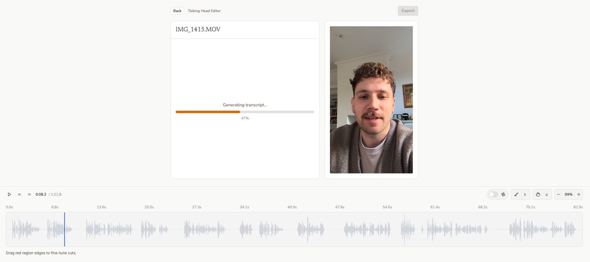 copedesign_xyz's tweet image. Working on my own talking head video editing app to make my own workflow faster. I love that I can just make apps for myself now 😄 using @SubframeApp and @cursor_ai