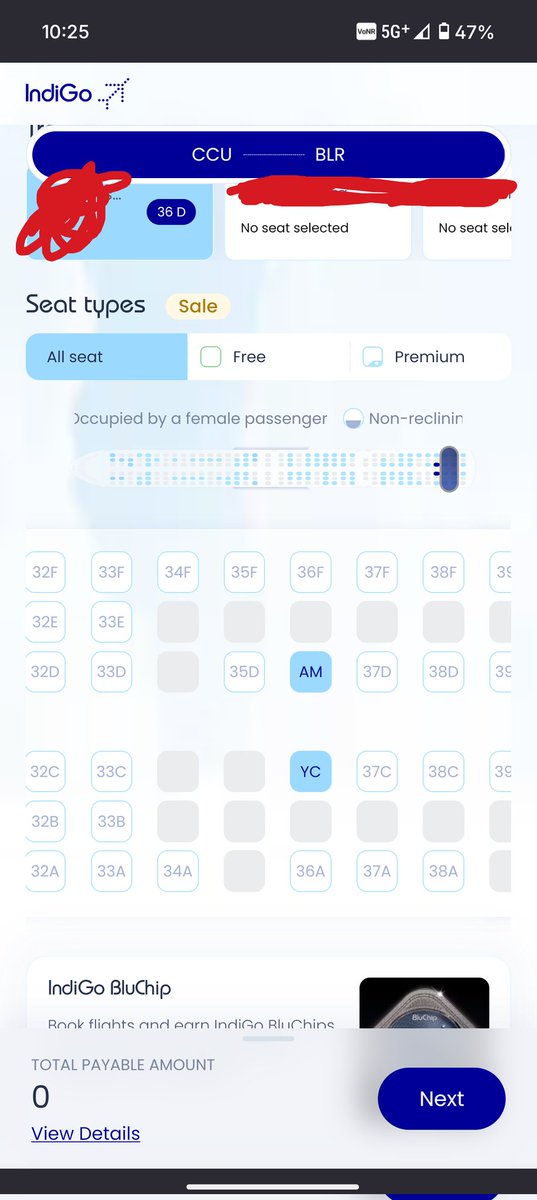 MistaarA's tweet photo. @IndiGo6E knows a 3-year-old is travelling but still auto-assigned seats that separate the child from the mother. Two seats are locked and can’t be changed without payment, so the child and parent remain separated. https://t.co/SxdizyxKCu