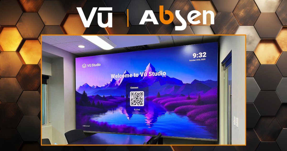 Absen_Inc's tweet image. #InnovationInAction at our Orlando Open House! 

We partnered with @vu_studio to feature their AI-powered, cloud-based Vū Studio CMS on our Absen iCon X163 4K Series - showcasing the future of intelligent content creation. 🌐✨

#LEDTechnology #PartnerEcosystem