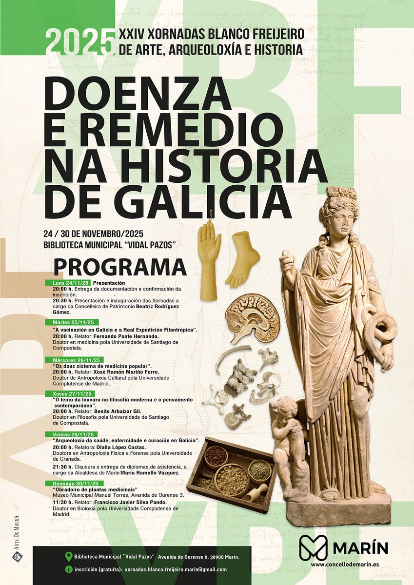 CIP_Mogor's tweet photo. Xa están aquí as Xornadas Blanco Freijeiro que organiza o CONCELLO DE MARÍN. Do 24 ao 30 de novembro. https://t.co/VH504eD8dc