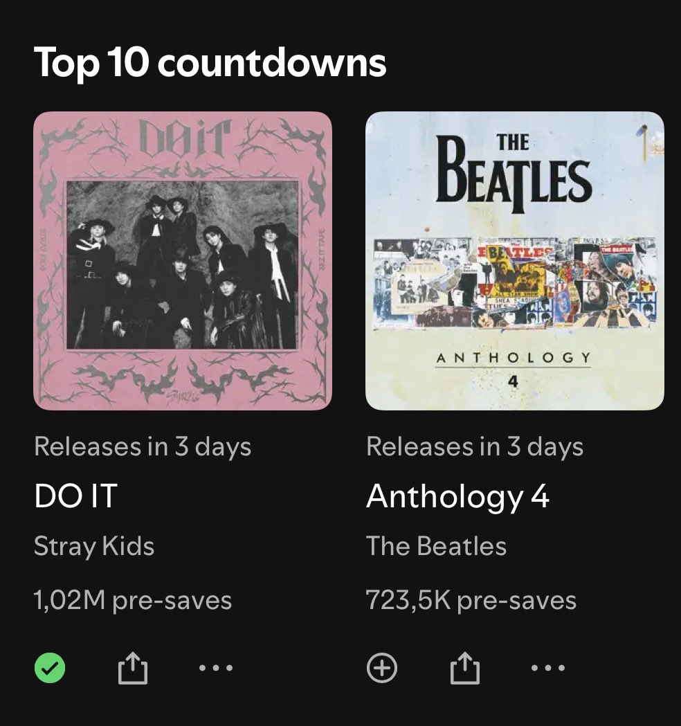 _skzspotify's tweet image. Stray Kids’ upcoming EP “DO IT” has surpassed 1M pre-saves on Spotify.