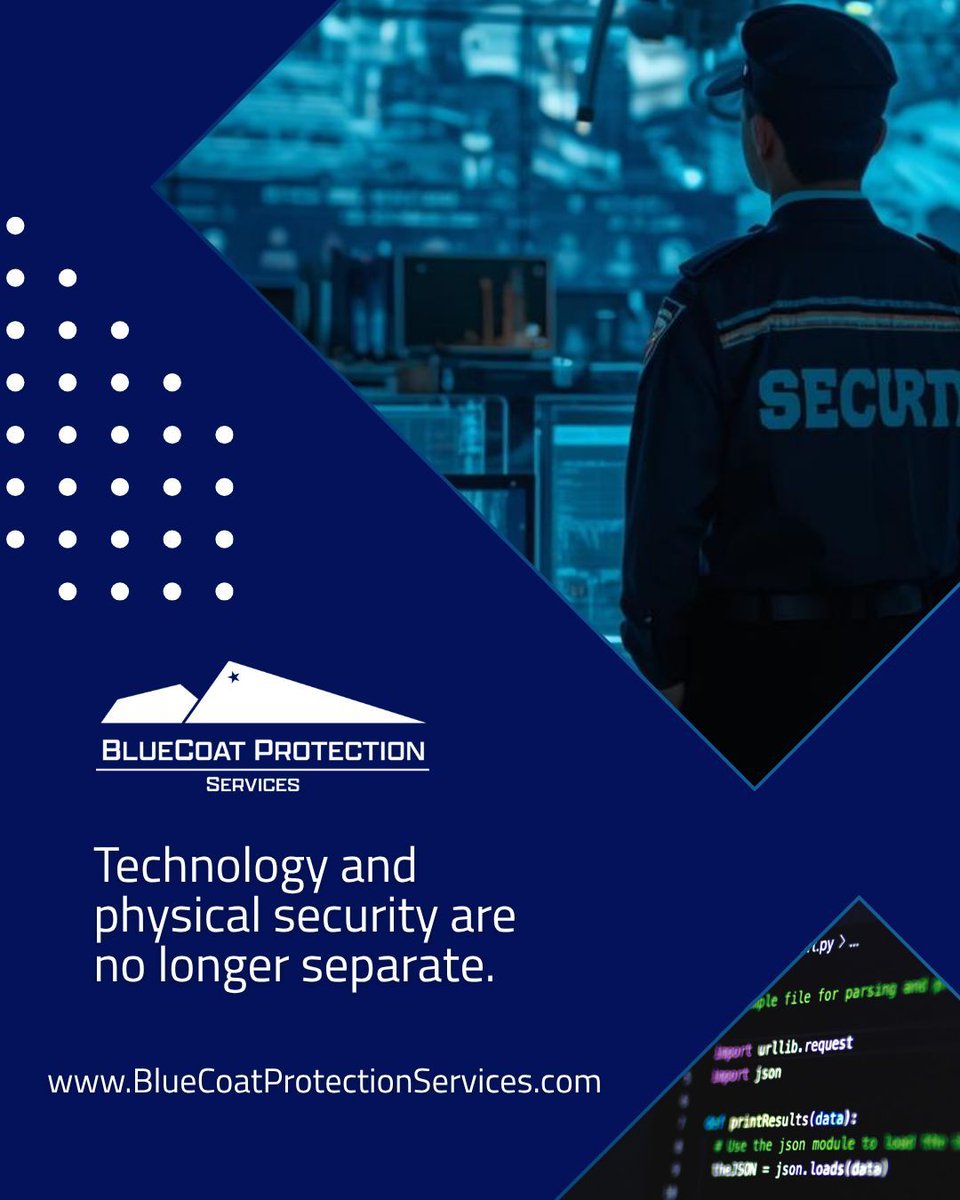 bluecoatprotect's tweet image. Technology and physical security are no longer separate. #BlueCoatProtection #SecurityTech #FutureOfSecurity #SmartProtection #TechTrends