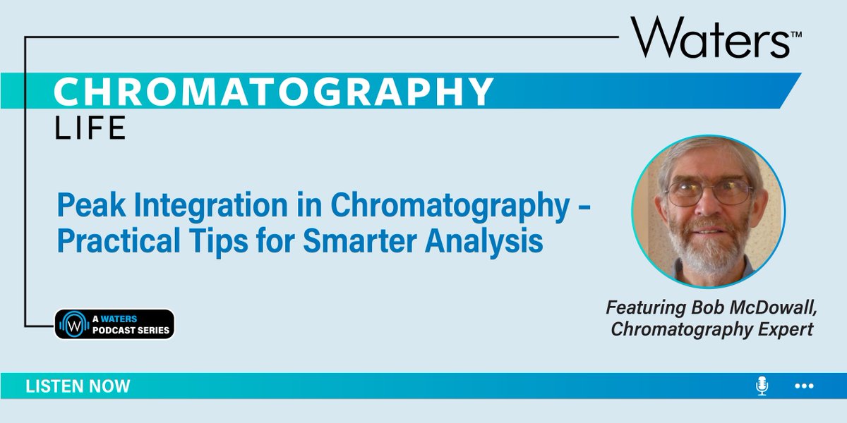 Labroots's tweet image. 🎙️ New #ChromatographyLife episode! 

Join Neil Lander and Bob McDowall as they dive into chromatographic peak integration, from data integrity to compliance and smarter analysis.  

🎧 Listen now: buff.ly/sx1dtDx  
#Chromatography #WatersPodcast #Podcast