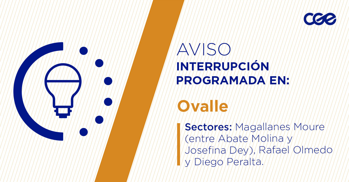 CGE_Clientes's tweet image. Para mejorar la calidad del suministro de nuestros clientes de #Ovalle, este lunes, entre 07:00 y 12:00 horas, se realizará una #InterrupciónProgramada (sectores en la imagen 👇) debido a trabajos de mejoras. Recuerda desconectar tus artefactos 🔌