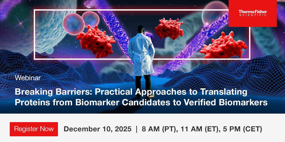 Labroots's tweet image. On Dec 10, join our expert-led webinar and discover how mass spectrometry can be applied during the verification stage of biomarker development. Register for free: buff.ly/vypv3sP  
@ThermoFisher