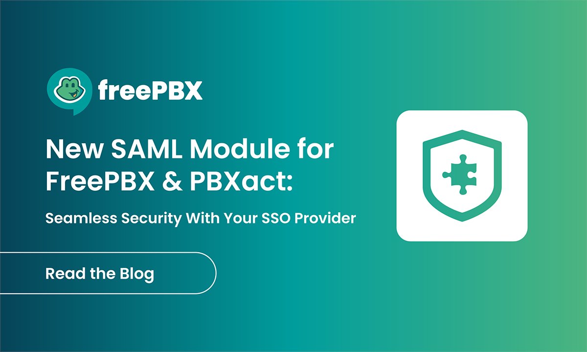 FreePBX's tweet image. Now available: SAML Module for FreePBX and PBXact

The new SAML (Single Sign-On) module lets users log in with existing credentials from Microsoft Azure AD, Google, or OKTA. No more separate logins for FreePBX, PBXact, UCP, or the Sangoma Desktop Client.

hubs.ly/Q03TDXCs0