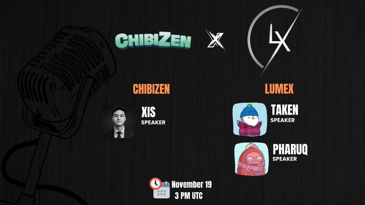 web3lumex's tweet image. AMA ALERT 🚨

We are delighted to announce our upcoming award-winning AMA with @ChibiZen  

🎁 1x NFT Airdrop

🗓️ 19/11/2025
⏰ 3 PM UTC

 Set your reminders 👇