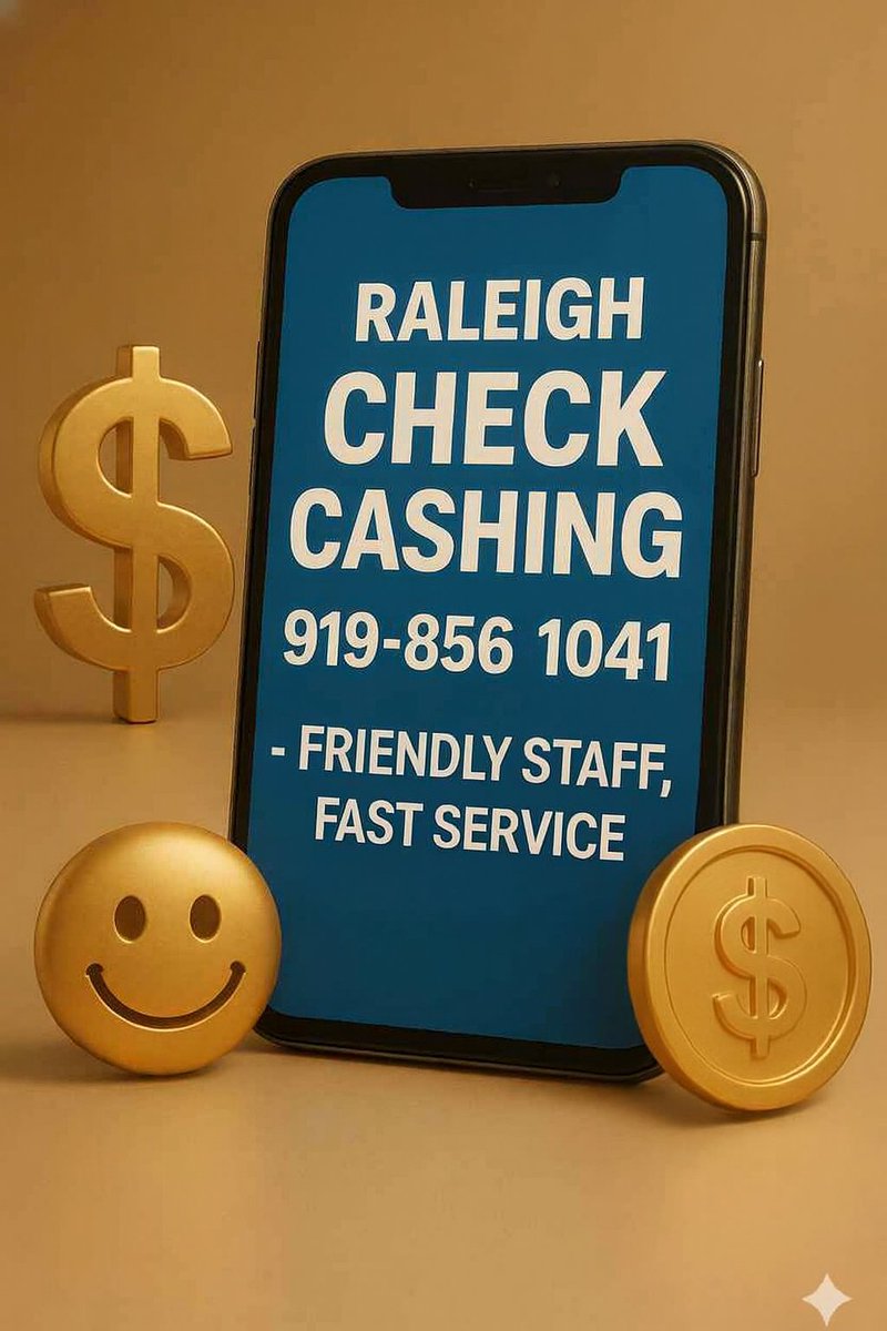 ASKCheckCashing's tweet image. 😊 Friendly faces. ✔
⚡ Lightning-fast service. ✔
🚫 No long lines. ✔
That’s the Raleigh Check Cashing promise!
Stop by and see why customers keep coming back.
📞 919-856-1041