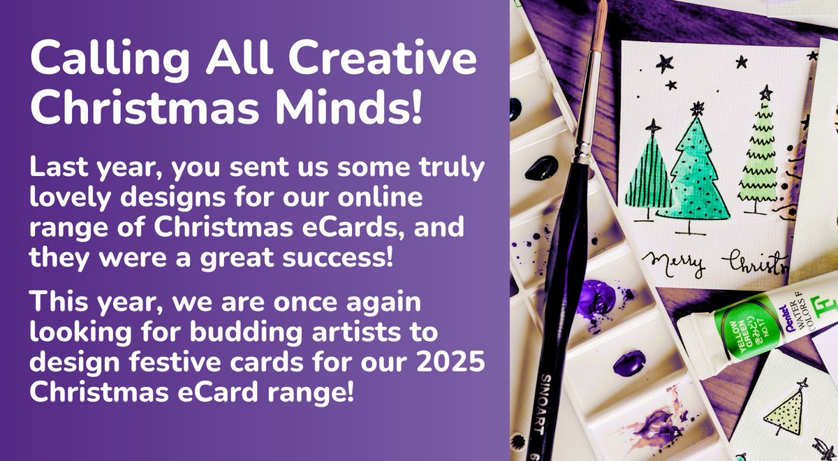 UKPoTS's tweet image. 1/3 This year, we are once again looking for budding artists to design festive cards for our 2025 Christmas eCard range!🎄

We aren&apos;t expecting masterpieces, just some jolly Christmas designs that will hopefully raise much-needed funds for PoTS UK!

#eCards #DesignCompetition