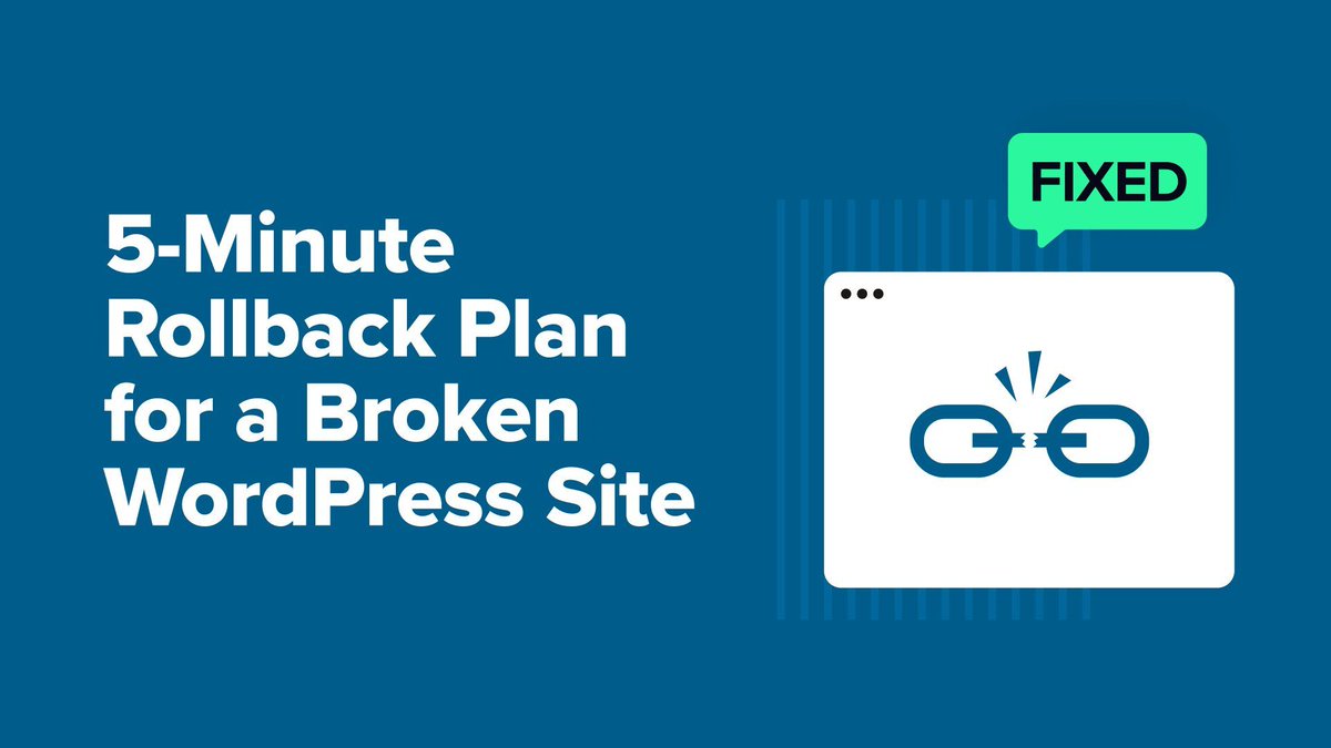 wiblionweb's tweet image. If a recent WordPress update has disrupted your site, check out this quick 5-minute rollback plan to get back on track:

buff.ly/j7xoX6C 

#WordPress #SiteRecovery #WebMaintenance