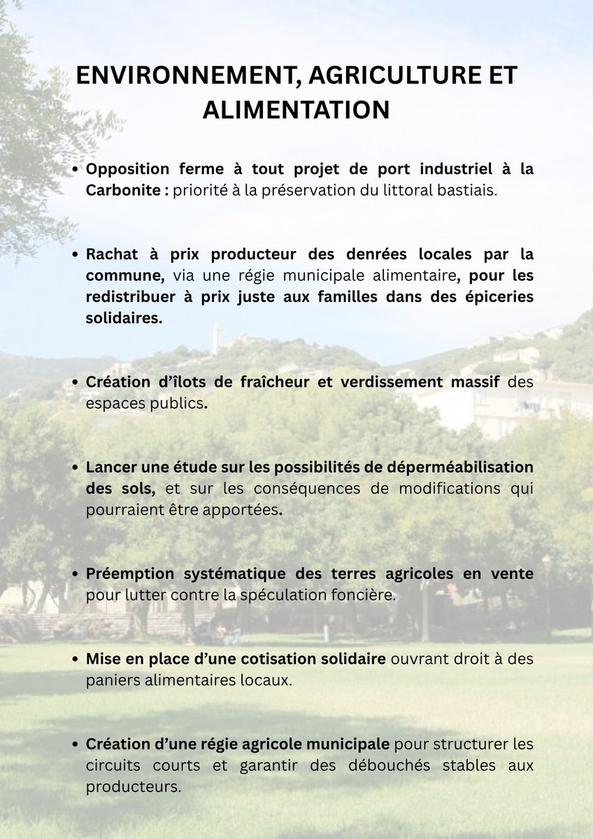 Voici la version abrégée du programme de <a href="/ViaCitadina/">Via Citadina</a> pour les municipales de Bastia de 2026. Il est en constante élaboration.

Seule force politique à en proposer un pour ces élections, nous vous invitons à le partager massivement.