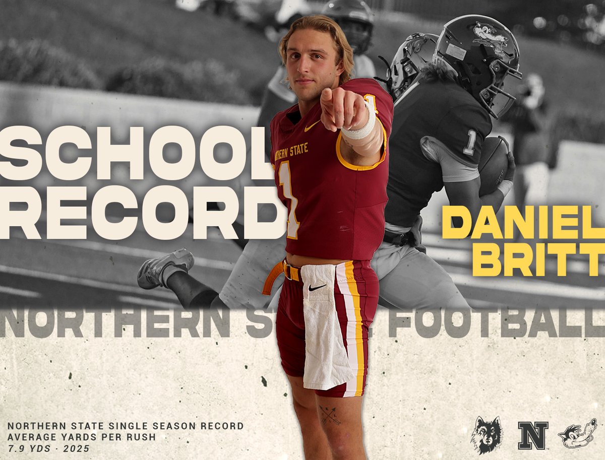 WolvesAthletics's tweet image. 🚨 WOLVES SCHOOL RECORD 🚨

Daniel Britt not only led the team this season in yds/carry, but broke the single season school record in the process!

☑️ 7.9 yds/carry

#GoWolves🐺 | #maroonNgold🐾