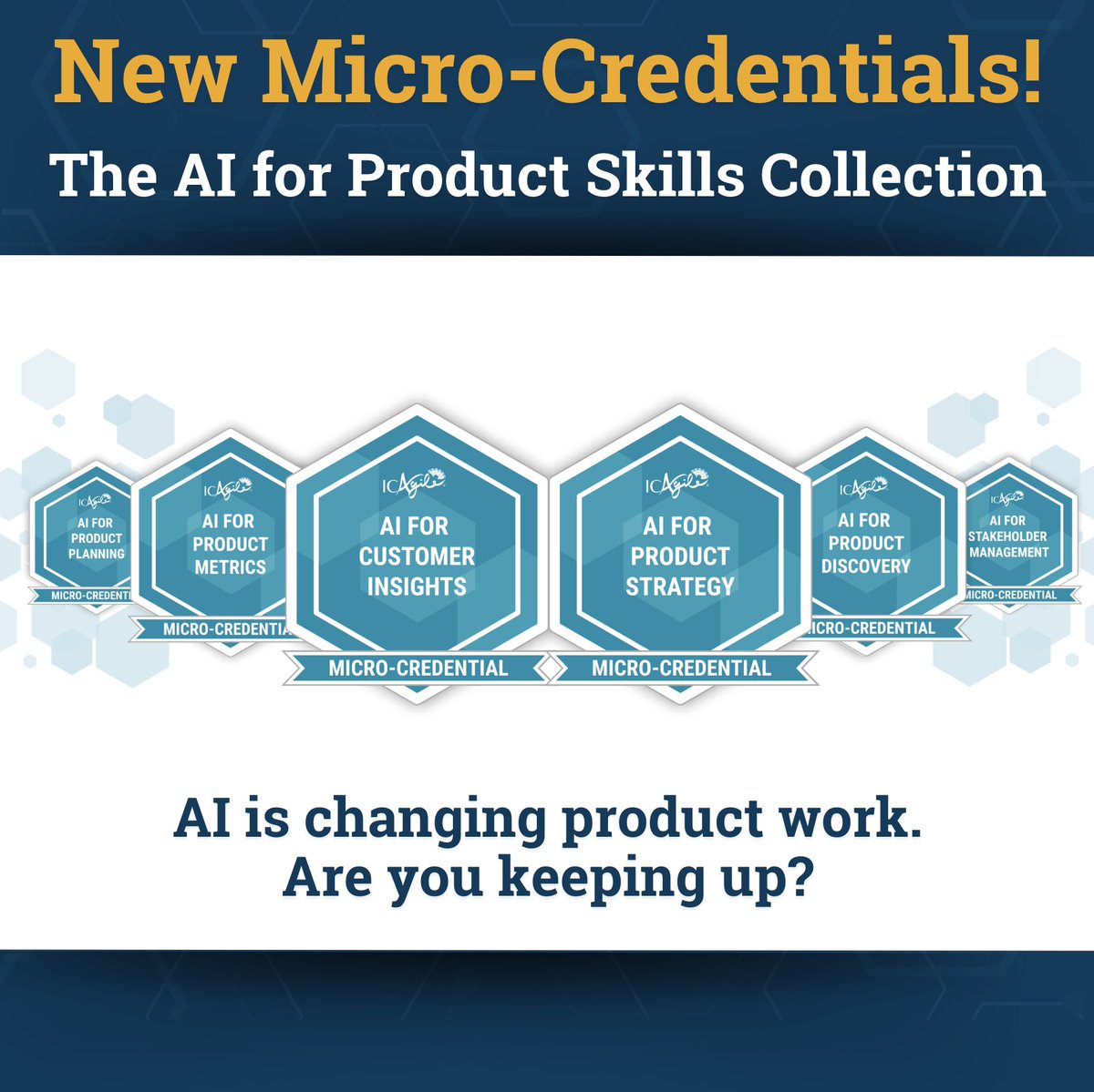 ICAgile's tweet image. The AI for Products Skills Collection helps you build focused, hands-on capabilities in the areas that matter most to your role. 

Learn more about the AI for Products skills collection:
hubs.la/Q03TNp5Y0

#AIForProducts #ProductManagement #ProductLeadership #ICAgile