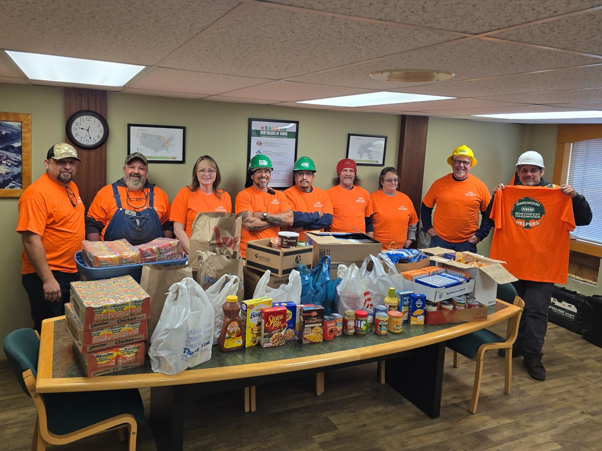 At NWH, we believe in building strong communities. 

Our Longview, WA team put that commitment into action by organizing a food drive and collecting nearly 350 lbs of food for the <a href="/SalvationArmyUS/">Salvation Army USA</a>. 👏 

Thanks #NWHteam — your generosity makes a real impact!🧡 

#HardwoodHelpers