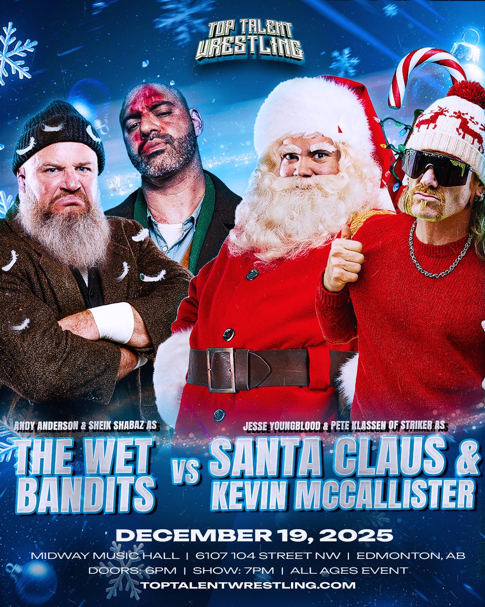 🚨HOLIDAY HEIST🚨

It's 2025 - The Wet Bandits have set their sights on Midway Music Hall but this time Kevin McCallister isn't HOME ALONE! He's all grown up and has backup... Santa Claus!

Will Christmas be saved or will The Wet Bandits steal Christmas and leave their mark?