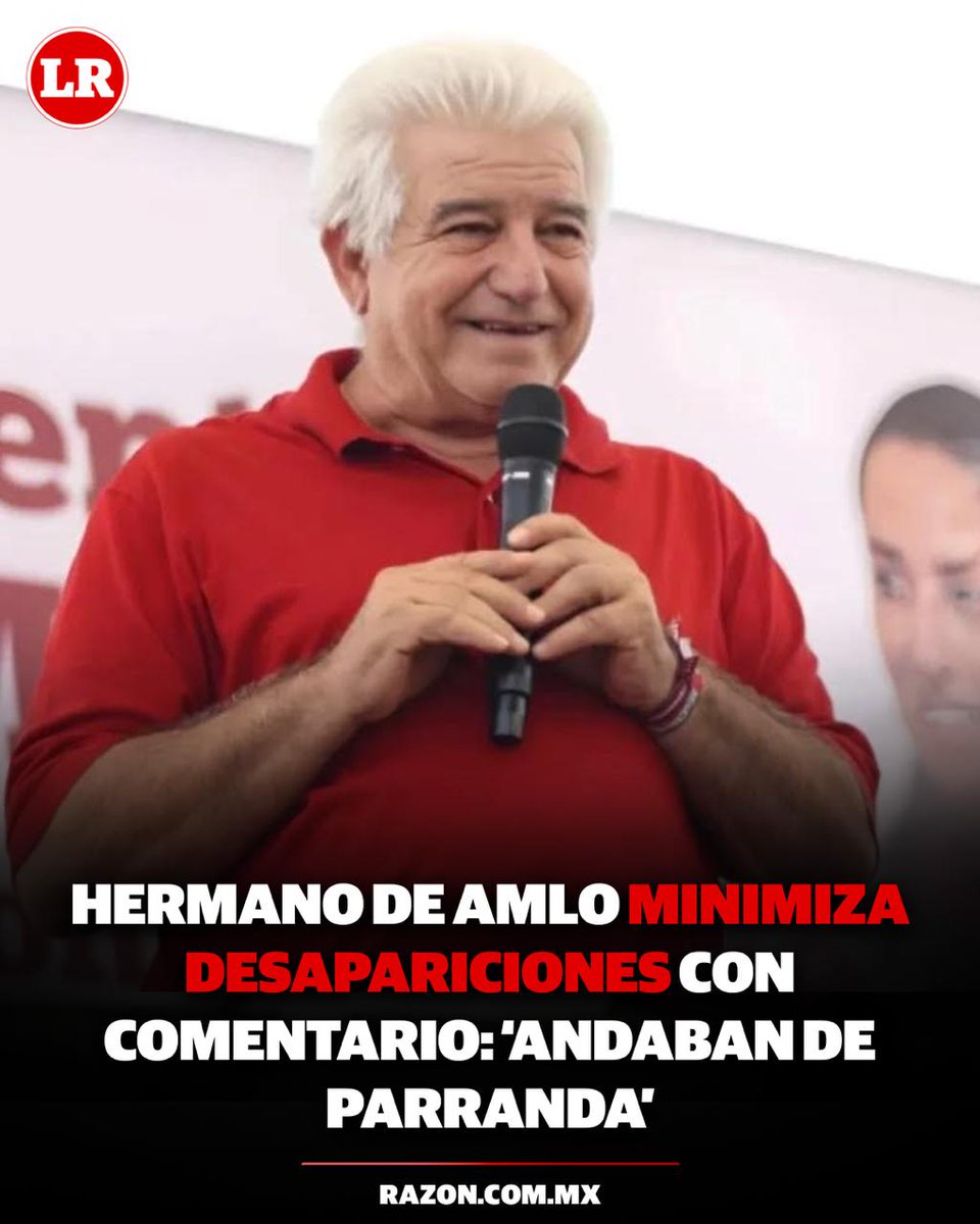 LaRazon_mx's tweet photo. ¡Indignante! 💢😡
🗣️José Ramiro López Obrador, hermano de AMLO, y secretario de Gobierno de Tabasco, habló sobre las desapariciones y minimizó la problemática al declarar que "andaban de parranda".
#Viral #Problematica #Desapariciones https://t.co/Ip2VMHoPvo