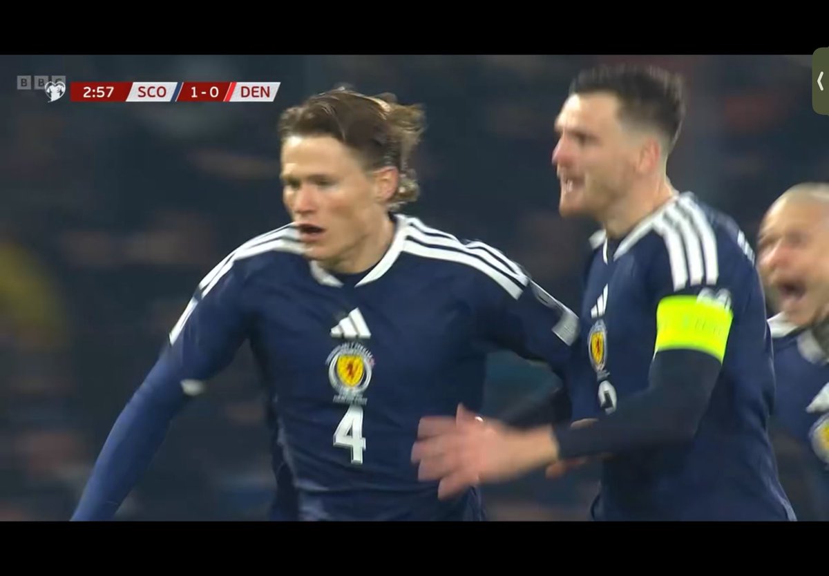 KDCunliffe's tweet image. Considering everything that’s at stake that’s an absolutely stunning goal from Scott McTominay.

#scottmctominay #scotland #scovden #scotlandvdenmark #denmark