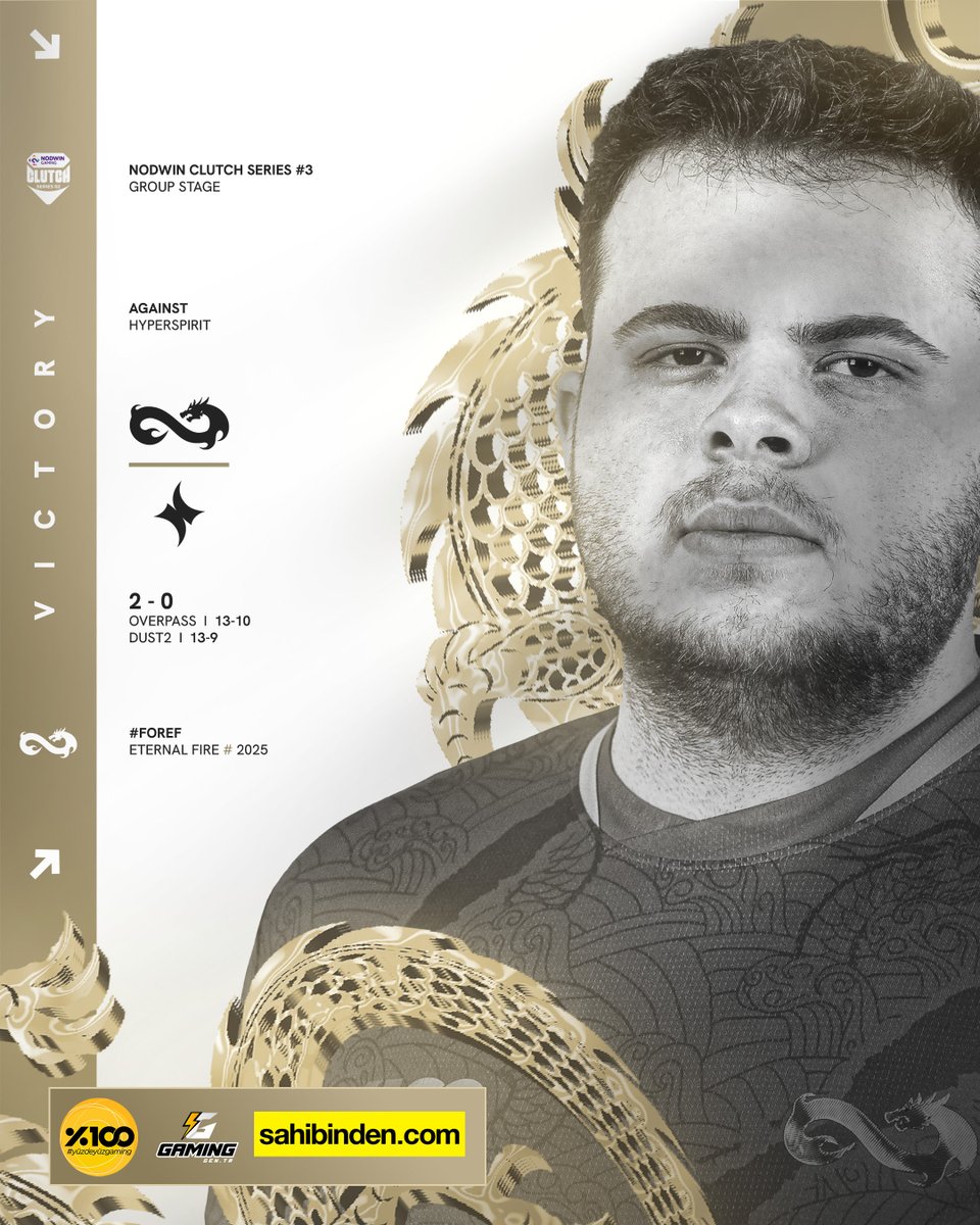 Temiz galibiyet 🫵🏻

NODWIN Clutch Series #3’te rakibimiz HyperSpirit’e karşı 2-0 skorla galibiyet alıyoruz! 🔥

#forEF | #yüzdeyüzgaming