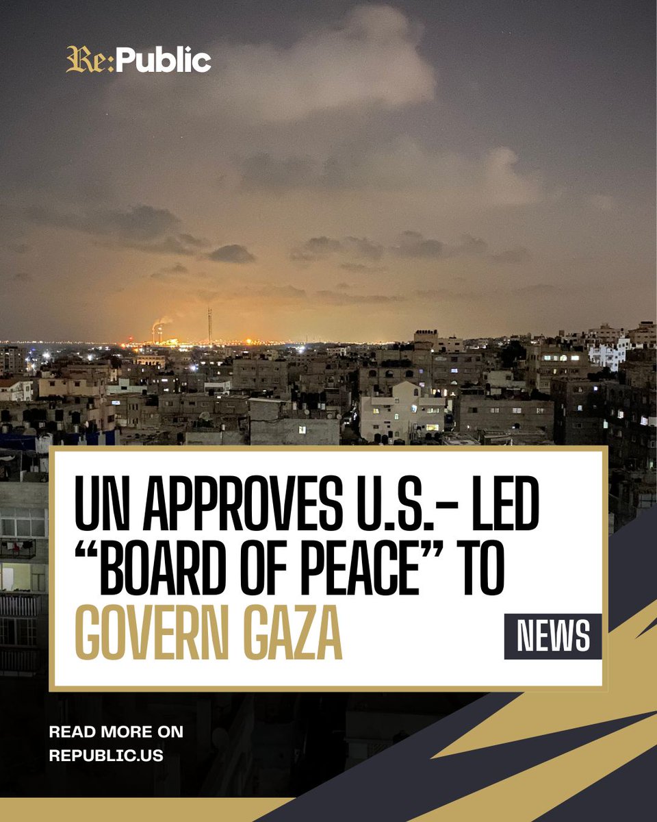 The UN just approved a US-led takeover of Gaza, and the implications are massive.

A new “Board of Peace,” chaired by President Trump, will control Gaza for at least two years, backed by an international force under US military oversight.

Hamas has rejected the plan outright,