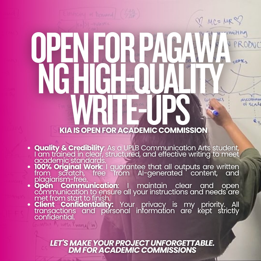 kiaworkdump's tweet image. POV: Deadline na bukas at di mo pa tapos assignments/modules/projects mo. 🤯

 Say goodbye to academic stress! #OPENSLOTS na for #academiccommissionph! DM us para sa tulong mo. Bilisan! #acadcommsph #studentsph #rushdeadlineph

OPEN | KIA ACADEMIC COMMISSION