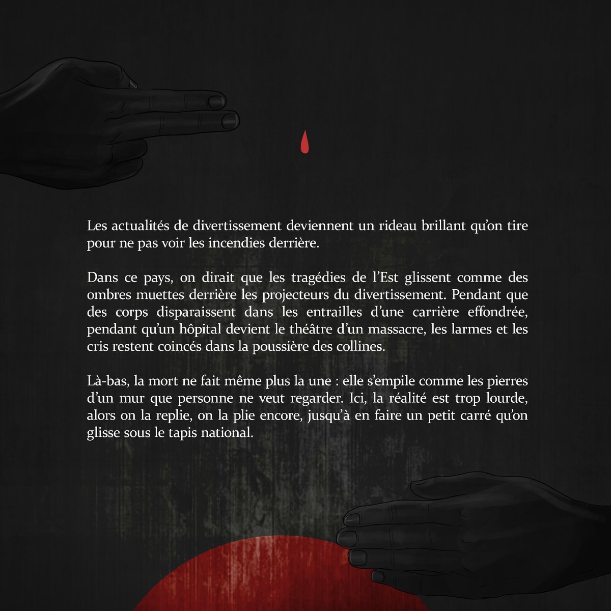 Edizonart's tweet photo. Les actualités de divertissement deviennent un rideau brillant qu’on tire pour ne pas voir les incendies derrière. https://t.co/4T0AT0sB6N