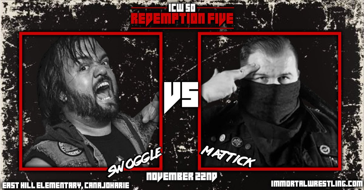 This Weekend

11/21 - <a href="/ESWWrestling/">Empire State Wrestling</a> 
Last Chance Battle Royal

11/22 - <a href="/ImmortalCW/">Immortal Championship Wrestling</a> 
vs. Swoggle